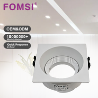 Support de Downlight Carré LED FOMSI Blanc Noir à Angle Réglable pour Ampoules LED MR16, Boîtier de Lampe LED, Cadre de Spot LED GU10 MR16
