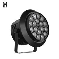 18 шт. * 15 Вт LED лазерный светильник 2-в-1 с линейным диммированием, IP20, управление DMX512, синий лазер для дискотек, DJ-вечеринок, свадеб