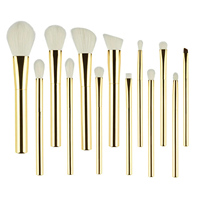 YM Factory Vente en gros Boîte de maquillage personnalisée dorée mignonne pour les professionnels Ensemble complet Pinceau éventail