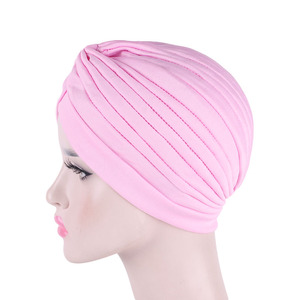 <span class=keywords><strong>Vente</strong></span> en gros - Nouveauté : Turban de nuit noué pour femme, bonnet chimio uni style musulman indien pour femmes - Product Image 6
