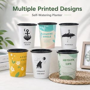 Pots à fleurs esthétiques minimalistes blancs en PP épaissi, écologiques, pour la maison et le jardin, petits pots décoratifs pour pépinière avec <span class=keywords><strong>trou</strong></span> de drainage - Product Image 4