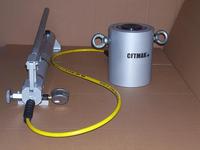 Cylindre hydraulique à profil bas en acier allié multi-sections industriel Glam 26 mm de course >50T, kits de cric de levage, pompe manuelle serrée
