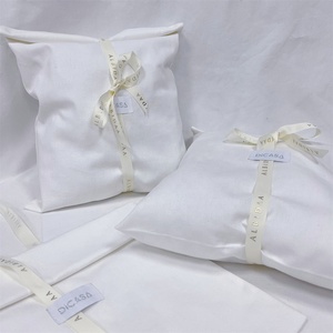 BSCI Logo personnalisé impression luxe sergé coton tissu enveloppe sac à main sac d'emballage avec <span class=keywords><strong>cravate</strong></span> <span class=keywords><strong>costume</strong></span> vêtements poussière coton <span class=keywords><strong>pochette</strong></span> à rabat - Product Image 5