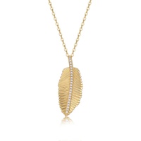 Collier en argent sterling S925 plaqué or 18 carats avec pendentif en forme de feuille, cadeau classique pour femmes, collier en moissanite à coupe ronde