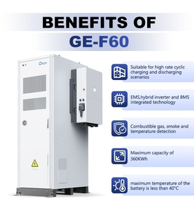 Système de stockage d'énergie solaire extérieur Deye GE-F60 ESS haute tension 61,44 kWh avec batterie LiFePO4 et onduleur hybride 50 kW - Product Image 4