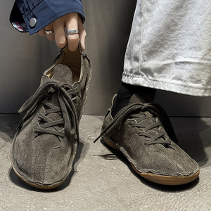 Chaussures de sport tendance en cuir suédé respirant à logo personnalisé 2026, style skateboard, à enfiler avec ceinture - Product Image 5