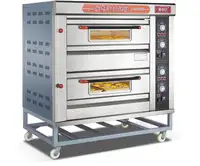 2 layer 4 trays elektrische staal pizza oven gas bakkerij oven