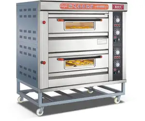 2 camadas 4 bandejas de aço elétrico pizza forno gás padaria forno