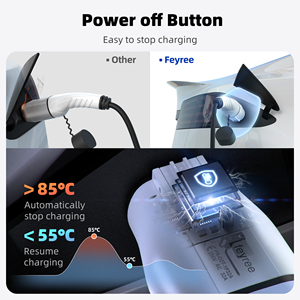 Feyree อะแดปเตอร์ชาร์จ Type2เป็น nacs EV 32A 7kW 1เฟส IEC62196-2กับขั้วต่อ nacs พร้อมปุ่มปิดเครื่องสำหรับยานพาหนะไฟฟ้า - Product Image 4