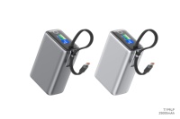 Nouvelle batterie externe 25000mah PD100W Charge rapide Câble intégré Batterie externe de grande capacité Chargeur portable pour iPhone Ordinateur portable