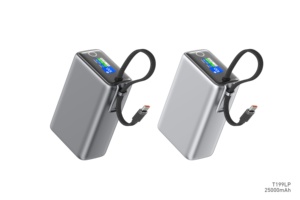 Nouvelle batterie <span class=keywords><strong>externe</strong></span> 25000mah PD100W Charge rapide Câble intégré Batterie <span class=keywords><strong>externe</strong></span> <span class=keywords><strong>de</strong></span> grande capacité <span class=keywords><strong>Chargeur</strong></span> <span class=keywords><strong>portable</strong></span> pour iPhone Ordinateur <span class=keywords><strong>portable</strong></span> - Product Image 2