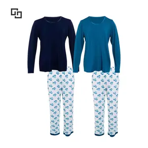 New Arrival Cotton En Pajamas Novelty Print T-Shirt Pyjamas Sleeping Clothes for Women Set