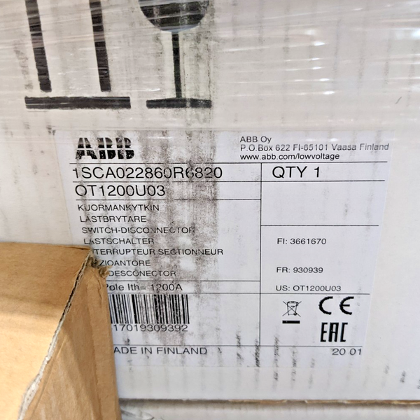 Plc Disconnect 600v 1200a Ot1200u03 for Warranty Product Discontinued