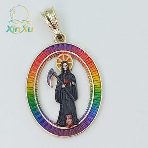Collar con Colgante de <span class=keywords><strong>la</strong></span> Virgen María en Cobre Personalizado al por Mayor con Baño de Oro de 14K para Mujer - Product Image 5