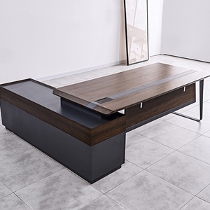 Organisateur de bureau ergonomique de luxe moderne en forme de L pour cadre, avec panneau en bois, fournitures de bureau de luxe pour ordinateur - Product Image 3