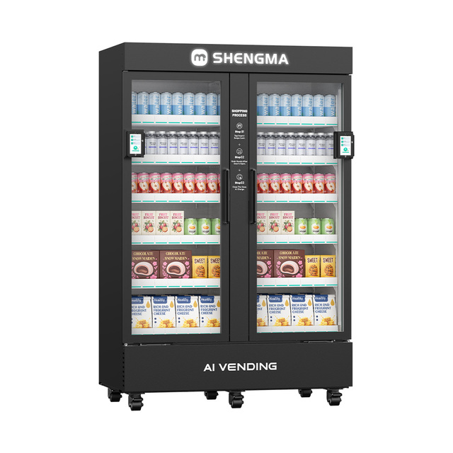 New-Tech AI Fresh Food & Snack Cold Drinks Vending Machine Smart Vending Machine Support Opening the Door to Retrieve the Goods