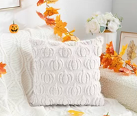 7 Warna Sarung Bantal Lempar Persegi Motif Labu Halloween Ramah Lingkungan Dapat Dicuci 18X18 Inci Hantu Lembut Bordir Rumah Sakit