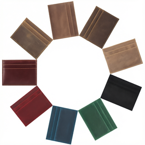 Custom Logo Vintage RFID Blocking Leather <b>Card</b> Holder <b>Slim</b> Credit <b>Card</b> <b>Wallet</b> for Men - Product Image 1