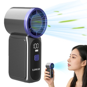 Ventilateur portable à main turbo de 1200 mAh à longue autonomie, 5 vitesses réglables, ventilateur à main LED personnalisé, moteur de qualité aéronautique, mini ventilateur puissant - Product Image 1