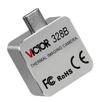 Victor328b Lensa Kaca Silikon Germanium Ponsel Kamera Pencitra Termal Kecepatan Bingkai Kamera 25hz 3.2mm Palet Warna Panjang Gelombang 8-14m