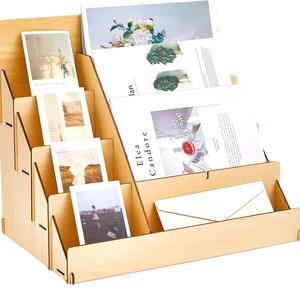 Tailai gỗ thiệp chúc mừng Hiển thị đứng Hiển thị đứng Nhà cung cấp bưu thiếp tổ chức Hiển thị Kệ đa năng Brochure chủ - Product Image 1