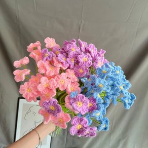 Nuovo Design festa della mamma di lana colorata intrecciata fiore regalo alla rinfusa dimenticami non fiore artificiale - Product Image 5
