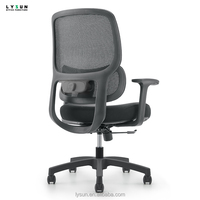 Chaise de bureau ergonomique exécutive confortable et contemporaine, avec dossier haut, support lombaire réglable et extensible, en tissu mesh noir, idéale pour le gaming.