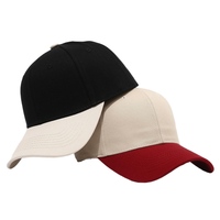 Gorra de Béisbol de Algodón Estilo Coreano con Contraste de Color, Unisex, Parte Superior Suave, Visera Curva, 6 Paneles, Ajustable, para las Cuatro Estaciones