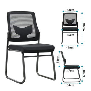 Chaise de conférence moderne et bon marché en métal et tissu sans roulettes ni accoudoirs, empilable, pour les visiteurs, les réunions, les bureaux, les patrons - Product Image 1