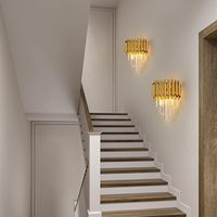 Applique murale en cristal créative de luxe en aluminium de taille moyenne pour salon escalier chambre et chevet décor pour Amazon