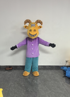 Costume de mascotte de chèvre unisexe pour adulte, bleu ciel, Halloween, personnalisé OEM ODM, avec sac à dos, collection 2025