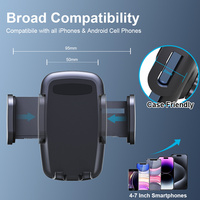 Support de téléphone portable flexible pour pare-brise de voiture, bras long, col de cygne, forte aspiration, support mobile pour camion, véhicule, forme de bureau