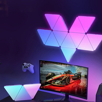 Panneau mural rvb quantique intelligent triangulaire nuit jeu lumière LED App télécommande bouton minuterie fonction lumière corps