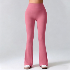 Pantalon de yoga évasé taille haute pour femme, effet froncé aux fesses, sensation seconde peau, respirant, contrôle du ventre, pour la gym - Product Image 2