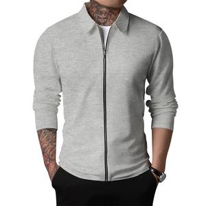 Automne mode hommes décontracté fermeture éclair vêtements d'extérieur vestes soldes <span class=keywords><strong>manteau</strong></span> de couleur unie - Product Image 6