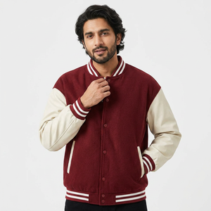 Veste en molleton de style universitaire classique pour homme, personnalisable, style streetwear avec patch logo pour l'hiver - Product Image 1