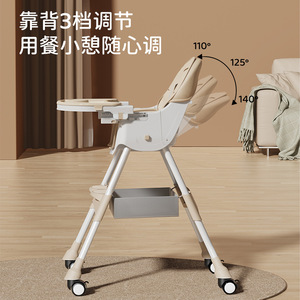 Silla Alta para Bebé Personalizada, Altura Ajustable, Plegable, Portátil, Multifuncional, Asiento de Comer para Bebés de 0 a 12 Meses, Material Plástico - Product Image 3