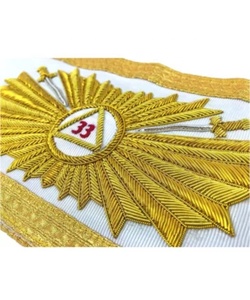Masonic Regalia-faja blanca de 3 ° grado, con respaldo rito escocés de seda roja, fajas masónicas - Product Image 5