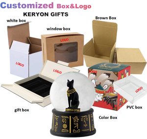 Toptan kar küresi üreticisi özel logo cam kristal top su topu hediye lüks hatıra altın siyah kedi mısır kar küresi - Product Image 5