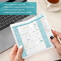 2025-2027 Calendrier de poche A6 en cuir noir Petit sac à main mensuel avec reliure à spirale Juillet 2025 à juin 2027