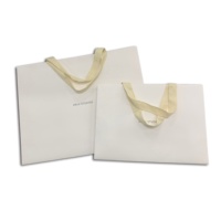 Sacs de shopping en carton ivoire personnalisés avec logo imprimé, sacs cadeaux en papier d'art pour chaussures/vêtements