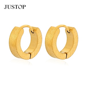 Aros de Moda en Tendencia, OEM/OEM, Impermeables, de Acero Inoxidable, Chapados en Oro de 18K, Hipoalergénicos, para Mujer - Product Image 6