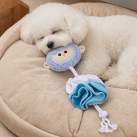 Jouet pour chien en peluche mouton mignon avec couineur, jouet à mâcher rembourré avec longue corde pour chiens de petite et moyenne taille
