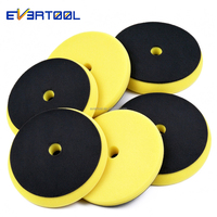 EVERTOOL Kits de tampons de polissage en éponge de 6 pouces (150 mm) pour l'entretien automobile, tampons de lustrage jaunes pour la finition et le cirage, tampon en mousse encastré