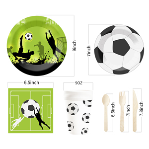 Juego de Vajilla Desechable para Fiesta de Cumpleaños de Fútbol DAMAI, Platos y Vasos de Papel para Niños, Decoración para Fiesta de Cumpleaños de Fútbol - Product Image 4
