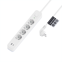 Pheiyon 16A 250V 1.4m Schuko Prizli Çoklu Priz 4 Çıkışlı USB PD Şarj Cihazlı IP20 PP Malzemeli Endüstriyel/Ticari/Hastane Kullanımı İçin