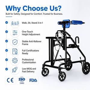 <span class=keywords><strong>Deambulatore</strong></span> per Riabilitazione dell'Emiplegia 3 in 1 <span class=keywords><strong>con</strong></span> Seduta, Freni e Altezza Regolabile - Product Image 6