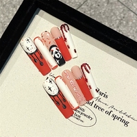 Ongles d'Halloween de luxe pour l'industrie lourde, faits à la main, à presser, en acrylique, artificiels