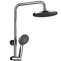 Système de douche de salle de bain moderne en laiton poli finition chrome, à jet de pluie, avec robinetterie chaud/froid pour hôtels et villas