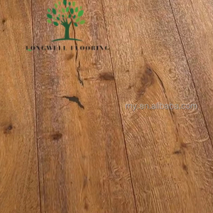 Plancher d'ingénierie en bois dur de chêne blanc européen dentelé de série antique de planche large inachevée finie pour la décoration intérieure - Product Image 3